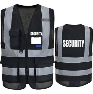 Chaleco de trabajo de guardia de seguridad de <span class=keywords><strong>guardaespaldas</strong></span> de alta visibilidad con cremallera frontal ANSI Clase 2 Chalecos DE SEGURIDAD reflectantes de alta visibilidad - Product Image 2