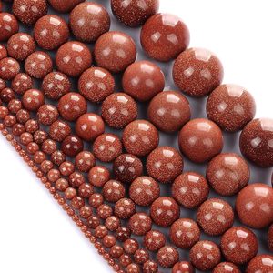 Perles en vrac de pierre naturelle de sable doré pour la confection de bijoux, 4mm, 6mm, 8mm, 10mm, pierres précieuses en gros pour la lithothérapie - Product Image 3