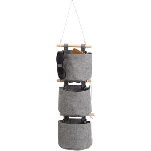 Wall Mounted Hanging Storage Bags Gray Fabric Multi Pocket Organizer For Bedroom Closet Door Back Punch Free Installation - Product Image 5
