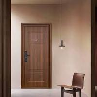 Porte en bois massif ignifuge de qualité supérieure, design moderne personnalisé pour une utilisation commerciale en intérieur, salon, salle à manger, projets, 1 an