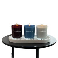Pot à bougie en verre vide réutilisable, pot en verre à bougie parfumée de luxe personnalisé avec couvercle et boîte-cadeau