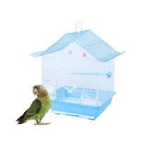Cage à oiseaux Blue House, petite cage de bureau en fil métallique pour perruches, canaris et agapornis