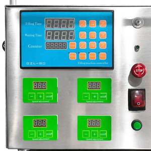 Machine de remplissage semi-automatique à pompe magnétique 4 buses pour boissons, jus, huiles essentielles, liqueurs, bain de bouche, lait, condiments et cosmétiques - Product Image 2