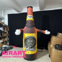 Bouteille de bière gonflable amusante de 2 m, accessoires pour homme, ballon de bière gonflable à vendre