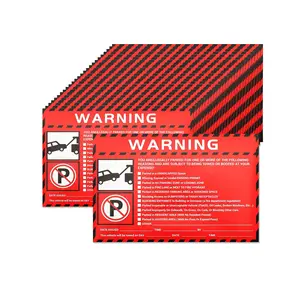 Adhesive Parking Violation Stickers Illegally No Parking Stickers Fluorescent Labels for Car Vehicle Trucks