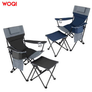 เก้าอี้พับพกพา Woqi สำหรับตั้งแคมป์ พร้อมกระเป๋าเก็บความเย็นและพนักพิงศีรษะ โครงอะลูมิเนียม ผ้า Oxford เก้าอี้สำหรับสวน - Product Image 1