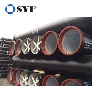 Tubo de espiga de hierro fundido, tubería forrada interna, nitrilo, ISO2531, Dn300, clase K9, Fbe