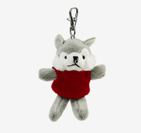 Logo Loup Porte-clés en peluche Logo personnalisé Cadeaux d'entreprise pour les salons professionnels Campagnes de marque Soft Durable Business