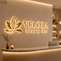 Enseigne de salon de beauté en métal rétroéclairée personnalisée EZD, enseigne lumineuse LED pour spa, clinique, salon de coiffure, décoration murale de devanture de magasin