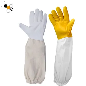 Guanti ventilati per apicoltore di protezione bianca guanti in pelle di pecora per guanti da ape