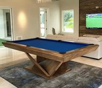 Table de billard de luxe en ardoise de 8 pieds ou 9 pieds avec pieds en bois massif sur mesure pour club, maison ou salle de jeux