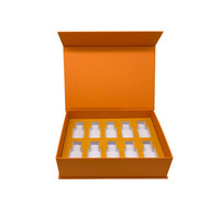 Coffret de poudres lyophilisées cosmétiques de luxe, écologique et recyclable, en carton en forme de livre avec fermeture magnétique à clapet pour