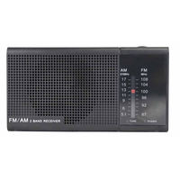 Tragbares AM/FM 2-Band-Radio in kompakter Ausführung mit eingebautem Lautsprecher, AA-Batteriebetrieb, Taschenformat, für den Außenbereich und Zuhause