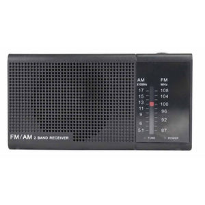 Factory Black Compact AM FM 2 Band Portable Radio with Built In <b>Speaker</b> AA Battery Powered Pocket Size Outdoor Home Radio - Product Image 6