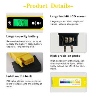 جهاز قياس درجة الحموضة LCD بسعر المصنع، دقة عالية 0.01pH مع إضاءة خلفية لمياه الشرب والعصير واللبن - Product Image 4