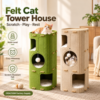 Tour pour chat en feutre OEM en gros, multi-niveaux, pour intérieur, avec balles suspendues, couleur et taille personnalisables, emballage inclus