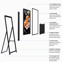 Écran d'affichage numérique portable d'intérieur 32 pouces 1080p, panneau LCD, animation, écran publicitaire Android, CMS basé sur le cloud intégré