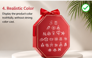 Custom Red Octagon Lid and Base Advent <b>Calendar</b> Box with Ribbon 25 Days Rigid Cardboard Christmas Blind Box Mystery Packaging - Product Image 4