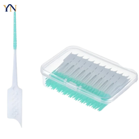 Fil dentaire YN avec brosses en polyester doux et saveur menthe, emballé individuellement, pointes effilées pour appareils dentaires