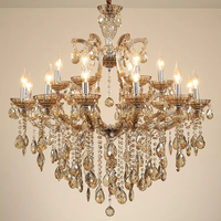 Proyecto de hotel de lujo Candelabro de cristal Estilo retro clásico Luces colgantes con control remoto para decoración de interiores