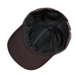 Casquettes de baseball en laine tweed personnalisées non structurées bicolores avec visière en daim courbée et fermeture à boucle métallique réglable pour l'hiver - Product Image 4
