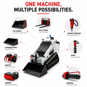Mini-chargeuse compacte diesel sur chenilles, capacité de charge nominale 410 kg, pour l'entretien municipal - Product Image 1