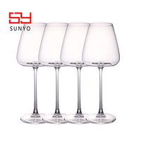 Copas de Vino Ultrafinas de Tallo Largo, Cristalería de Cristal sin Plomo, Juego de 4 Piezas para Uso en Restaurantes