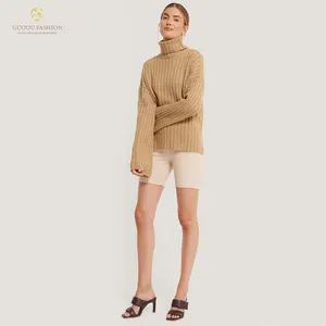 Mulheres Loose Custom Turtleneck Sweater Pullover Pescoço Grosso Quente De Malha Pullover Mulheres Camisola