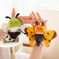 Porte-clés en peluche personnalisé avec logo, série insectes : abeille, mouche, papillon, libellule, insecte – Pendentif de sac à dos mignon et original