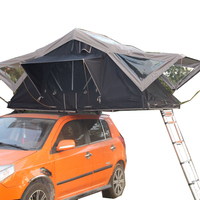 Tente de toit pliable à coque souple pour camping en plein air, SUV, mini-voiture, tente de toit pour véhicule, 3-4 personnes