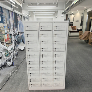 Armoire à casiers en métal à 30 portes avec serrure à clé pour les employés de bureau Stockage libre pour les sacs de travail Colis de bagages Utilisation du téléphone - Product Image 1