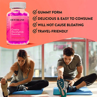 Gummies de créatine monohydrate à faible teneur en sucre, collagène végétalien pour femmes, pré-entraînement, soutien musculaire, marque personnalisée