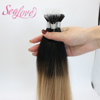 Ekstensi Rambut Manusia Tip Nano Plastik Lurus Berkualitas Tinggi, Double Drawn, Virgin Cuticle-Aligned, Fleksibel, F-tip, Laris Manis
