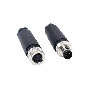 Factory 2 3 4 5 pin electric wire cable M8 waterproof 3 4pin connector