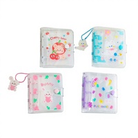 Álbum para Tarjetas Ute, Carpeta para Photocards de Kpop, Libro Organizador de Fotos de 3 Anillas con Diseño de Dibujos Animados, Mini Cuaderno de Hojas Sueltas con Bolsillos Transparentes de PVC