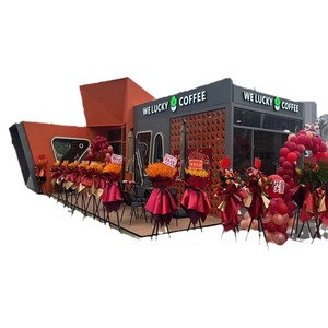 ซุ้มกาแฟกลางแจ้ง We Lucky Coffee โครงเหล็กเบา ดีไซน์ทันสมัย สำหรับบูธร้านน้ำชาในสวนสาธารณะ - Product Image 1