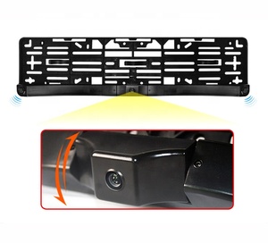 Bibi Sound Backup Radar Zumbador Alarma Marco de licencia europeo Placa de número 3 en 1 Monitor de video Cámara para ayuda de marcha atrás de coche - Product Image 1