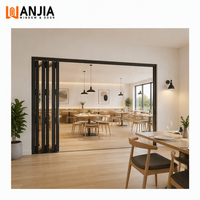 Porte pliante en verre aluminium au design moderne personnalisé, porte de séparation commerciale, porte d'entrée pliante, portes commerciales pliantes