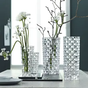 Kualitas Tinggi Modern Perabotan Aksesori Ruang Duduk Bunga Rumah Tangga Tanaman Vas Kaca