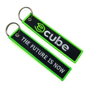 Custom Soft Diy <b>Keychains</b> 3D <b>Anime</b> Jet Metal Woven Cute Embroidery Fabric Keychain With Tag - Product Image 2