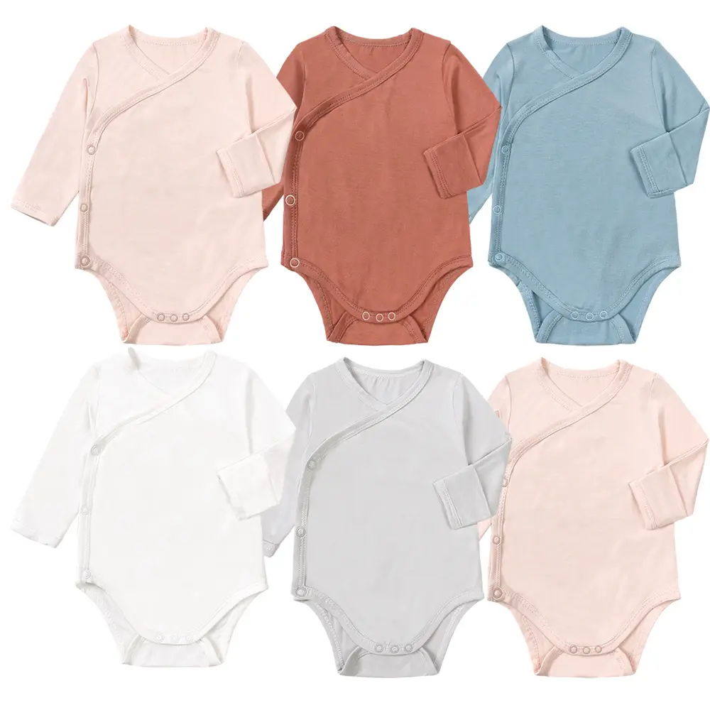 Bé bodysuits sợi tre mới sinh ra quần áo bé trai bé gái quần áo Rompers Jumpsuit trong kho Hỗ trợ biểu tượng tùy chỉnh mô hình