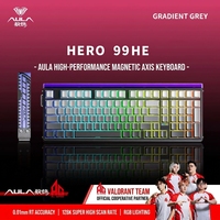 Clavier mécanique filaire USB AULA HERO99 à touches magnétiques remplaçables à chaud, RGB, rythme musical, taux de réponse 8K pour ordinateur