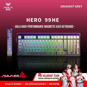 Clavier mécanique filaire USB AULA HERO99 à touches magnétiques remplaçables à chaud, RGB, rythme musical, taux de réponse 8K pour ordinateur - Product Image 1