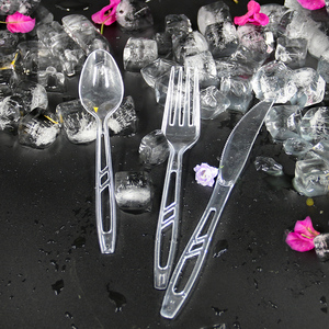 Rõ ràng nhựa bạc dĩa thìa dao nhựa dùng một lần đồ dùng thiết lập dao kéo thiết lập plasticware - Product Image 1