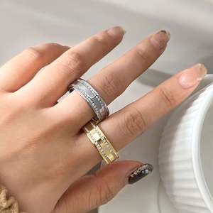Bague en argent sterling 925 FOXI, bijoux <span class=keywords><strong>Avalanche</strong></span> pour homme, plaquée or jaune, bague d'éternité en CZ, alliance de mariage, bague d'anniversaire - Product Image 6