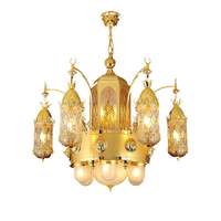 Projet de mosquée islamique d'exportation de la Chine allumant le grand lustre d'or arabe pour la décoration d'église