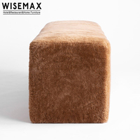 WISEMAX FURNITURE Chaise longue en tissu, Canapés modernes pour salon, Pouf, Banc de bout de lit, Tabouret long pour chaussures, Tabouret en tissu bouclé