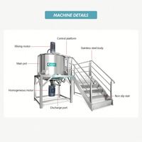 Mélangeur Homogénéisateur Automatique 1000L pour la Fabrication de Mayonnaise, Ketchup, Shampoing, Savon Liquide, Lotion Corporelle et Crème