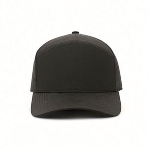 Nueva Gorra de 7 Paneles para Adulto, Estructurada, con Visera Ligeramente Curvada, Orificios Cortados con Láser, Personalizable con Serigrafía, Negra, Promocional - Product Image 2
