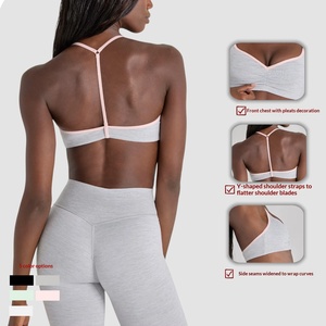<span class=keywords><strong>Soutien</strong></span>-<span class=keywords><strong>gorge</strong></span> de sport yoga pour femme, écologique, effet seconde peau, maintien élevé, anti-transpiration, dos élégant, bretelles croisées contrastées - Product Image 3